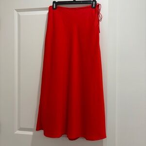 Loucia Red Midi Slip Skirt Size Small